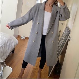 ZARA Gray Oversized Wool Coat Jacket